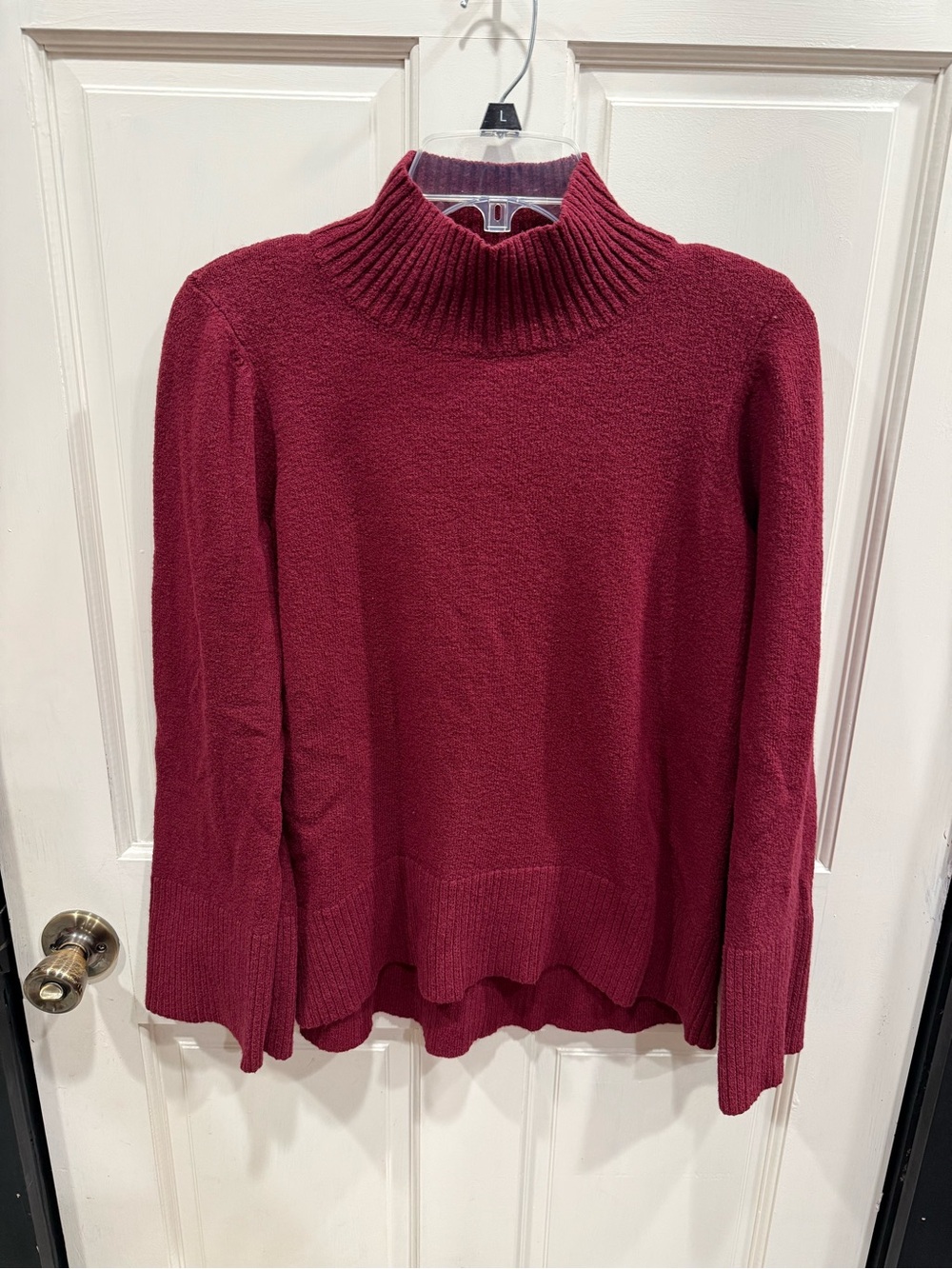 LOFT Burgundy Ribbed Turtleneck Sweater